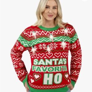 LED Ugly Christmas Sweater, Built-in Light Bulbs for Men, Women